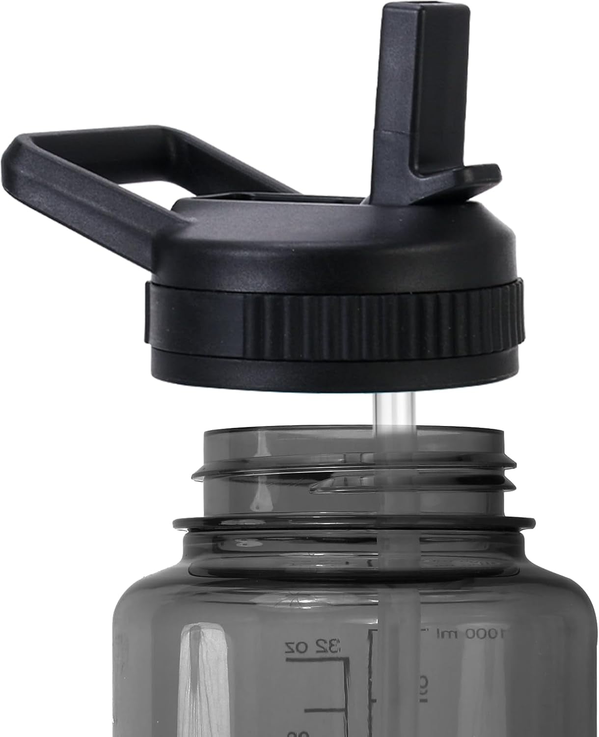 Straw Lid Compatible with Nalgene Water Bottles 32 OZ, BPA-Free Straws Lid with Handle for Nalgene Wide Mouth, Replacement Bottle Cap Accessories with 2 Straws and 1 Straw Brush XET3