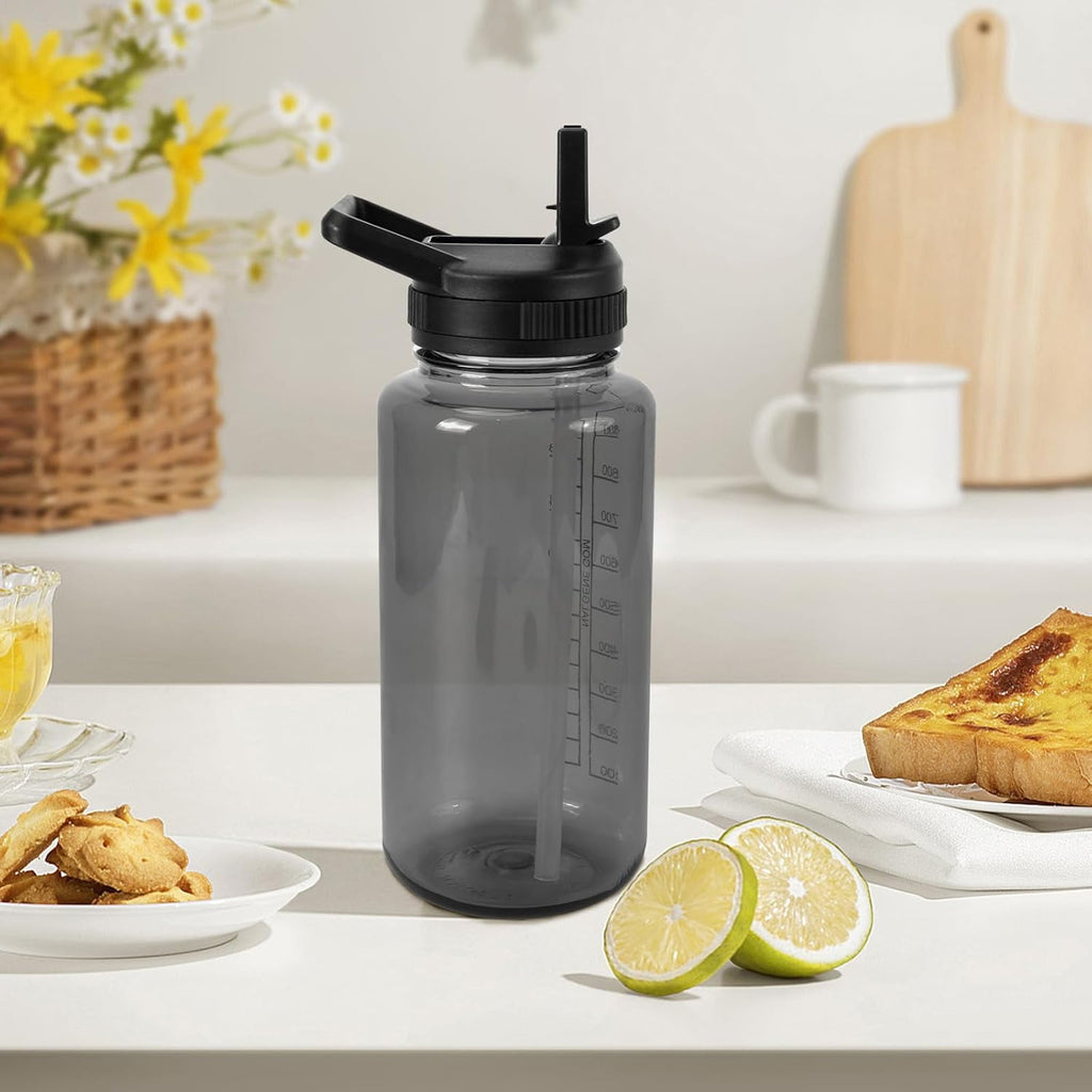 Straw Lid Compatible with Nalgene Water Bottles 32 OZ, BPA-Free Straws Lid with Handle for Nalgene Wide Mouth, Replacement Bottle Cap Accessories with 2 Straws and 1 Straw Brush XET3