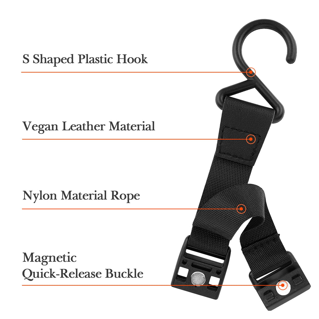 Linkidea 2 Pack Fence Hooks for Waterbottle, Compatible with Stanley, Nalgene, IRON FLASK with Handle Bottle &amp; Tumbler, S Shaped Hook Hanger Magnetic Buckle for Outdoor Sports Camping 4FYF