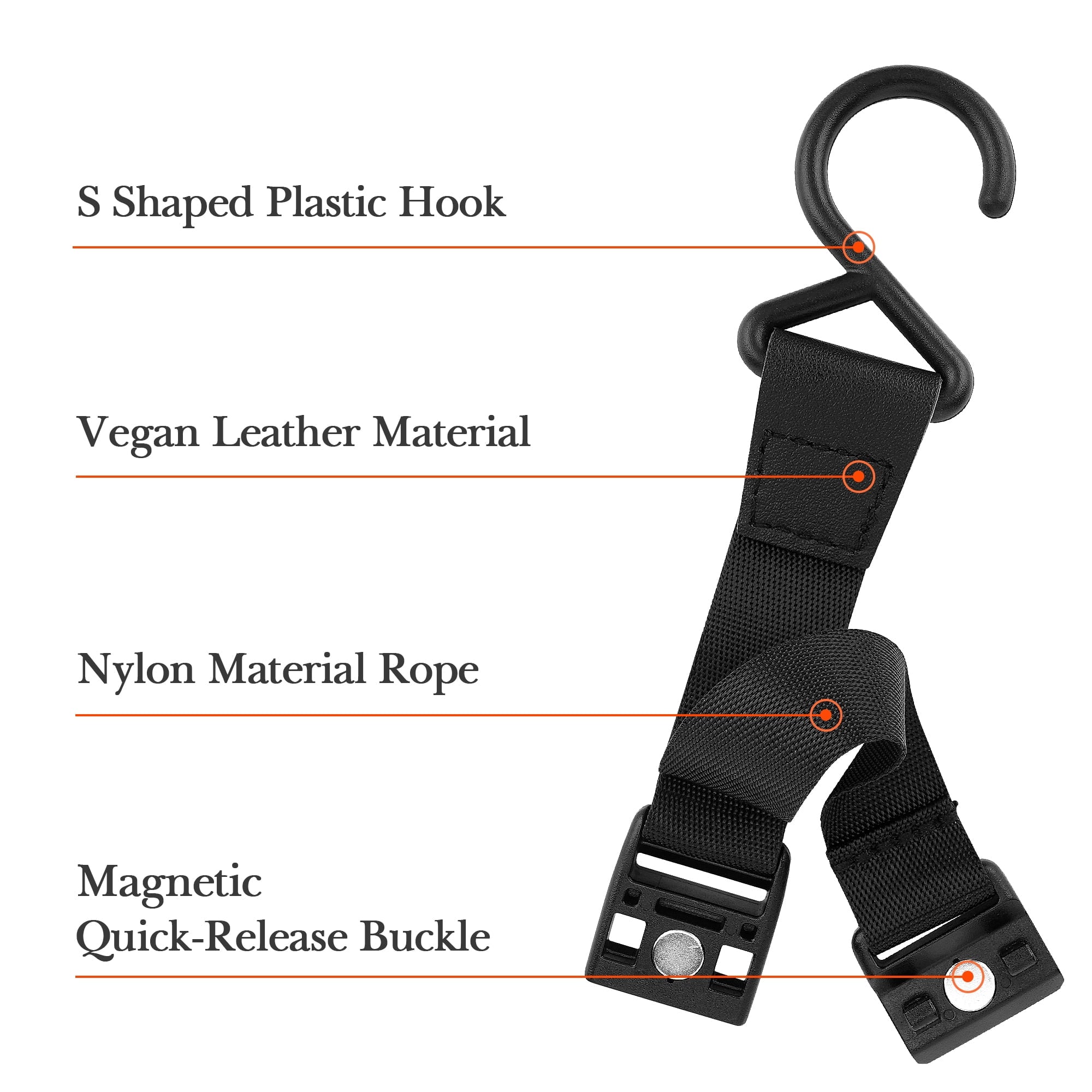 Linkidea 2 Pack Fence Hooks for Waterbottle, Compatible with Stanley, Nalgene, IRON FLASK with Handle Bottle &amp; Tumbler, S Shaped Hook Hanger Magnetic Buckle for Outdoor Sports Camping 4FYF