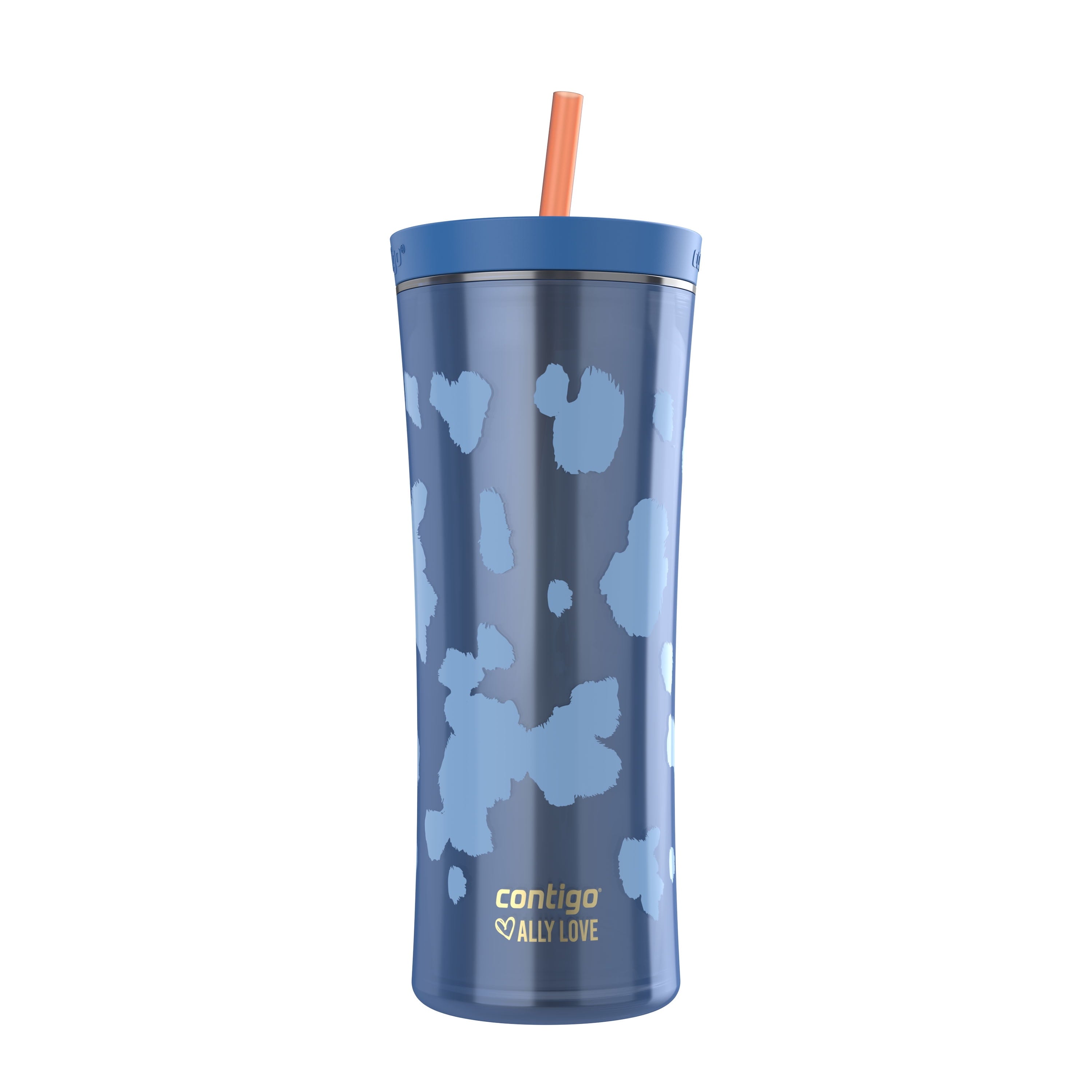 Contigo 20oz Shake &amp; Go Tumbler, Plastic with Straw, Stellar Jay Cowhide Couture 5PIQ