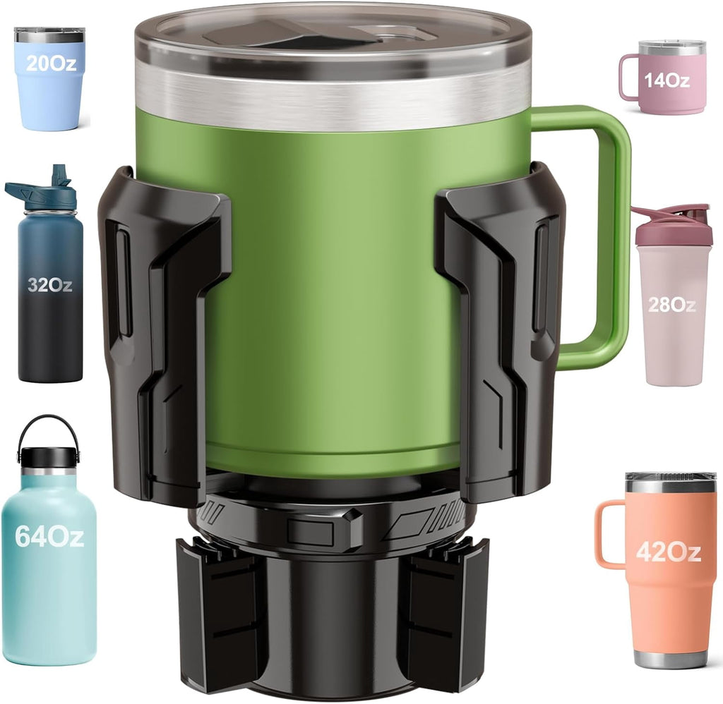 Cup Holder Expander: One-Button Open, Universal, Adjustable Holder(Diameter 2.6"- 4.8"), Cup Holder Expander for , , Nalgene, Takeya, Camelbak, Ramblers, , Tumblers, Mugs 546R