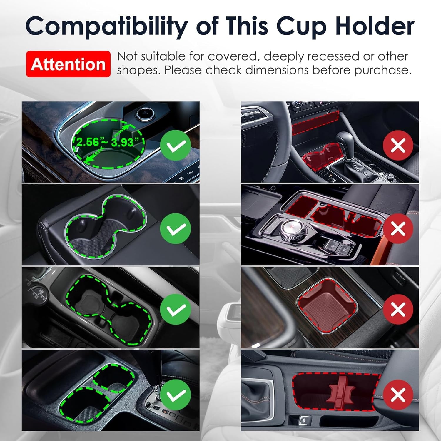 Cup Holder Expander: One-Button Open, Universal, Adjustable Holder(Diameter 2.6"- 4.8"), Cup Holder Expander for , , Nalgene, Takeya, Camelbak, Ramblers, , Tumblers, Mugs 546R