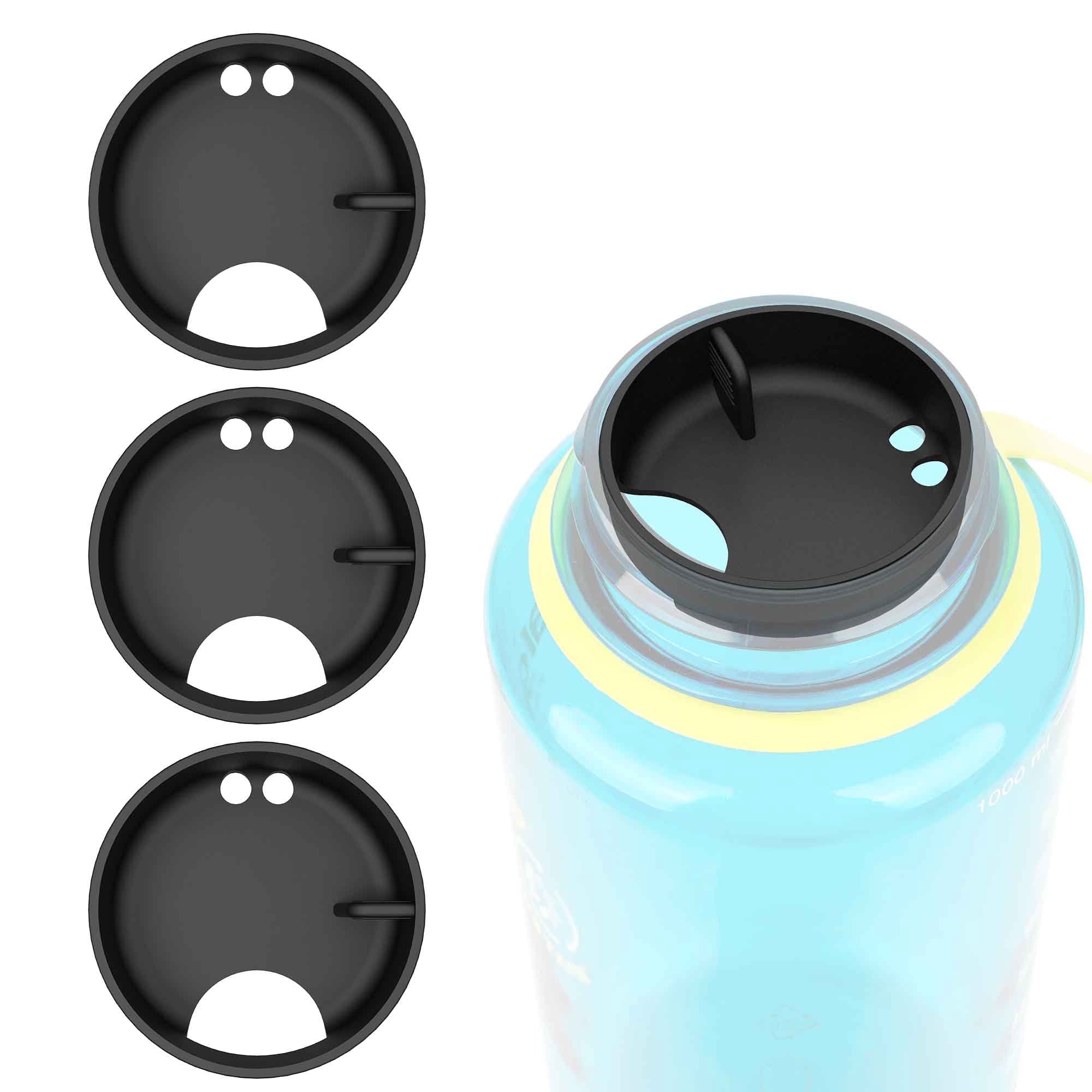 Linkidea 4 Pack Water Bottle Silicone Splashguard Compatible with Nalgene Sustain Wide Mouth 32oz, Anti-Spill Splash Guard for Wide-Necked Bottles with 53mm Opening, Waterbottle Easy Sipper 0K4C