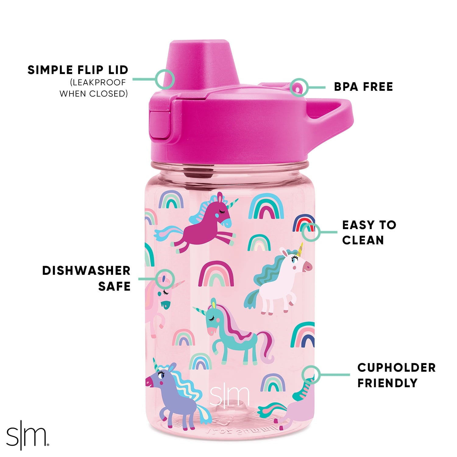 Simple Modern 12 fl oz Reusable Tritan Summit Water Bottle with Silicone Straw Lid | Birthday Cake RIEK