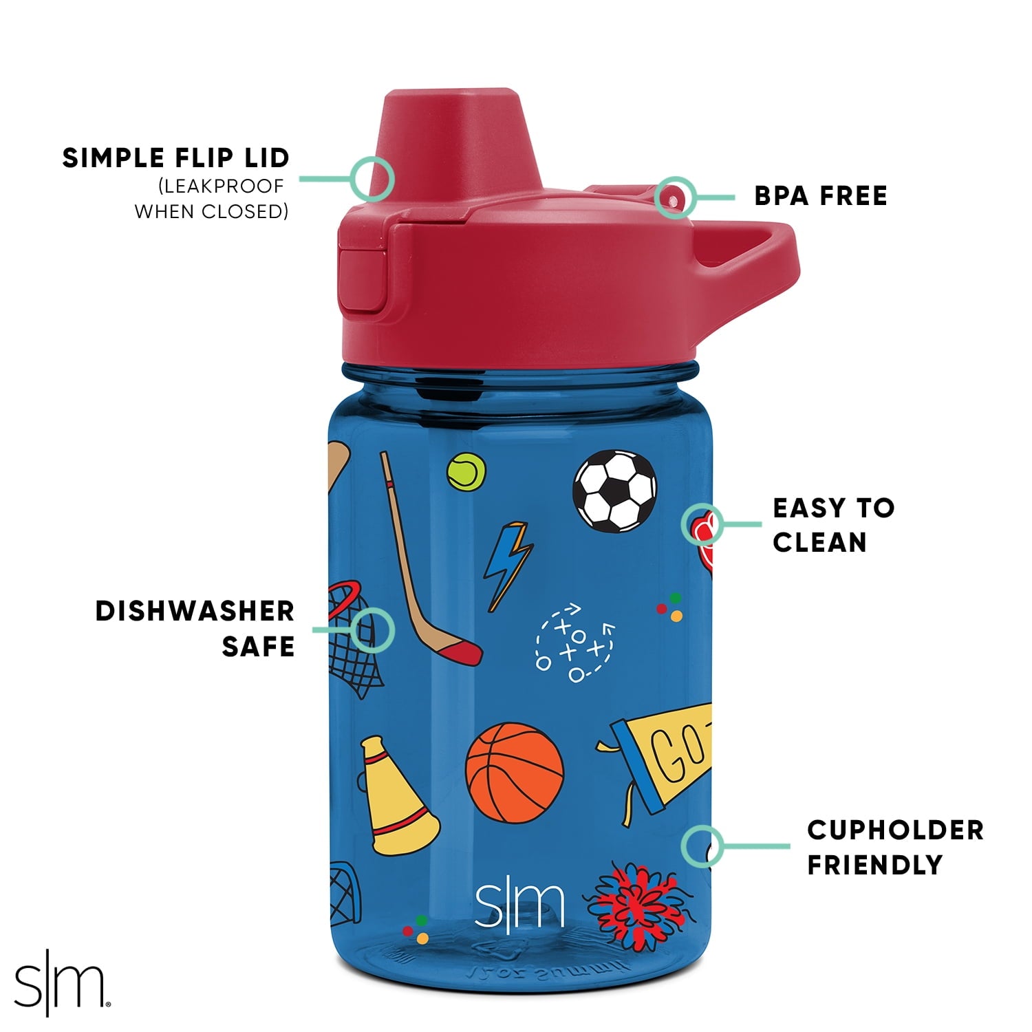 Simple Modern 12 fl oz Reusable Tritan Summit Water Bottle with Silicone Straw Lid | Birthday Cake RIEK
