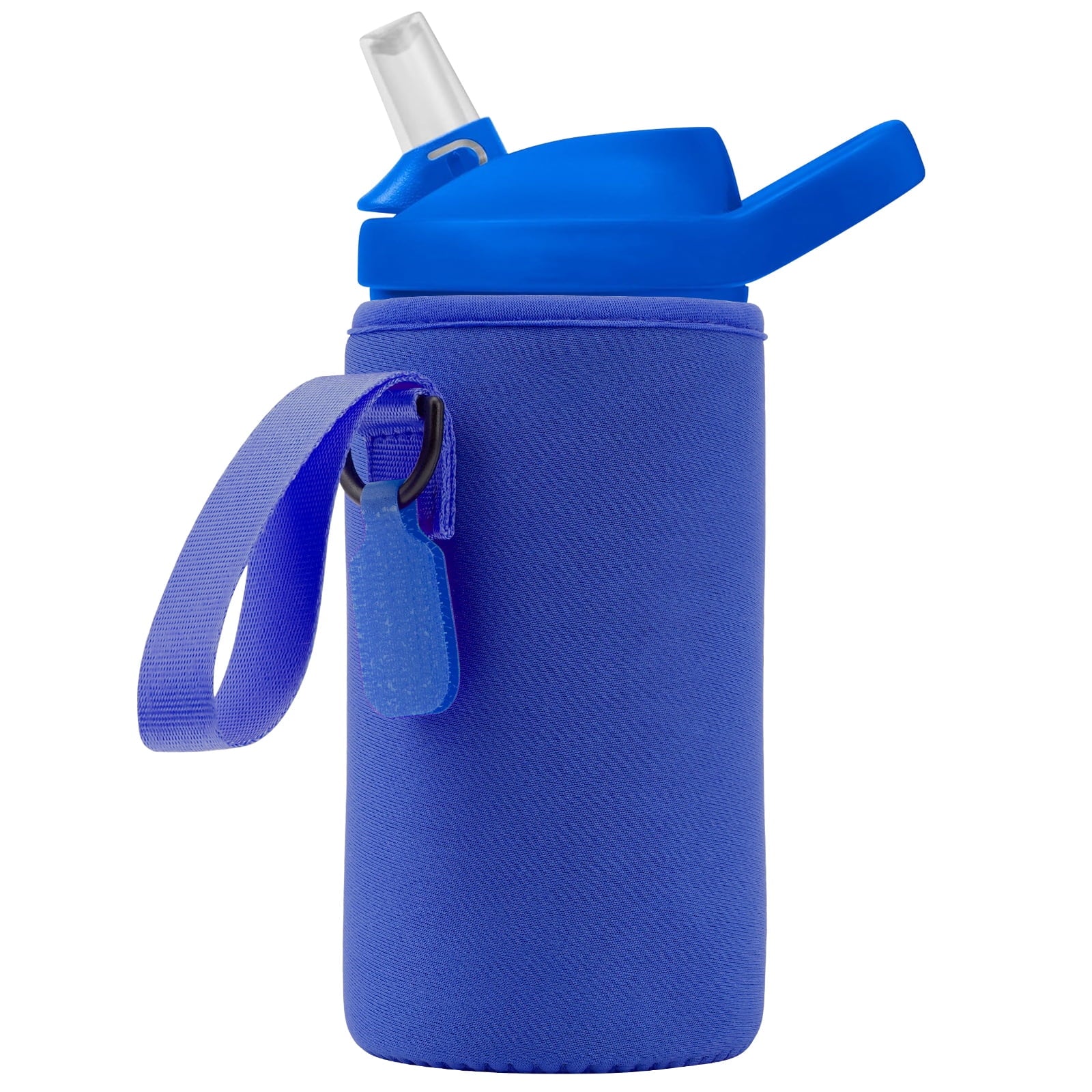 Linkidea Water Bottle Sleeve Compatible with CamelBak Eddy+ Tritan 14oz, Steel 12oz Kids Bottle, Waterbottle Holder Bag with Name Tag, Navy Blue GQSQ