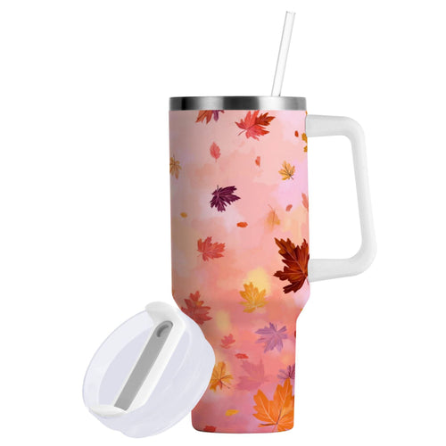 30 oz Insulated Stainless Steel Tumbler Double Wall Stainless Steel Tumbler with 2-Way Drinking Autumn Leaves Falling IOW4