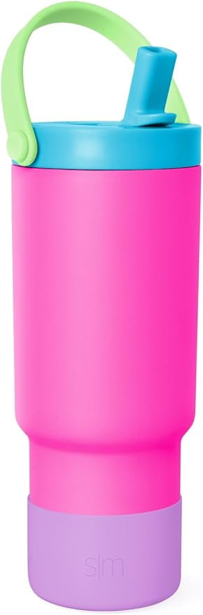 Simple Modern 24 fl oz Insulated Stainless Steel Trek Pivot Tumbler with Straw Lid and Top Handle|Seaside Blue Q0EP