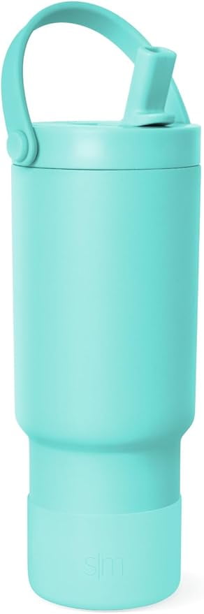 Simple Modern 24 fl oz Insulated Stainless Steel Trek Pivot Tumbler with Straw Lid and Top Handle|Seaside Blue Q0EP