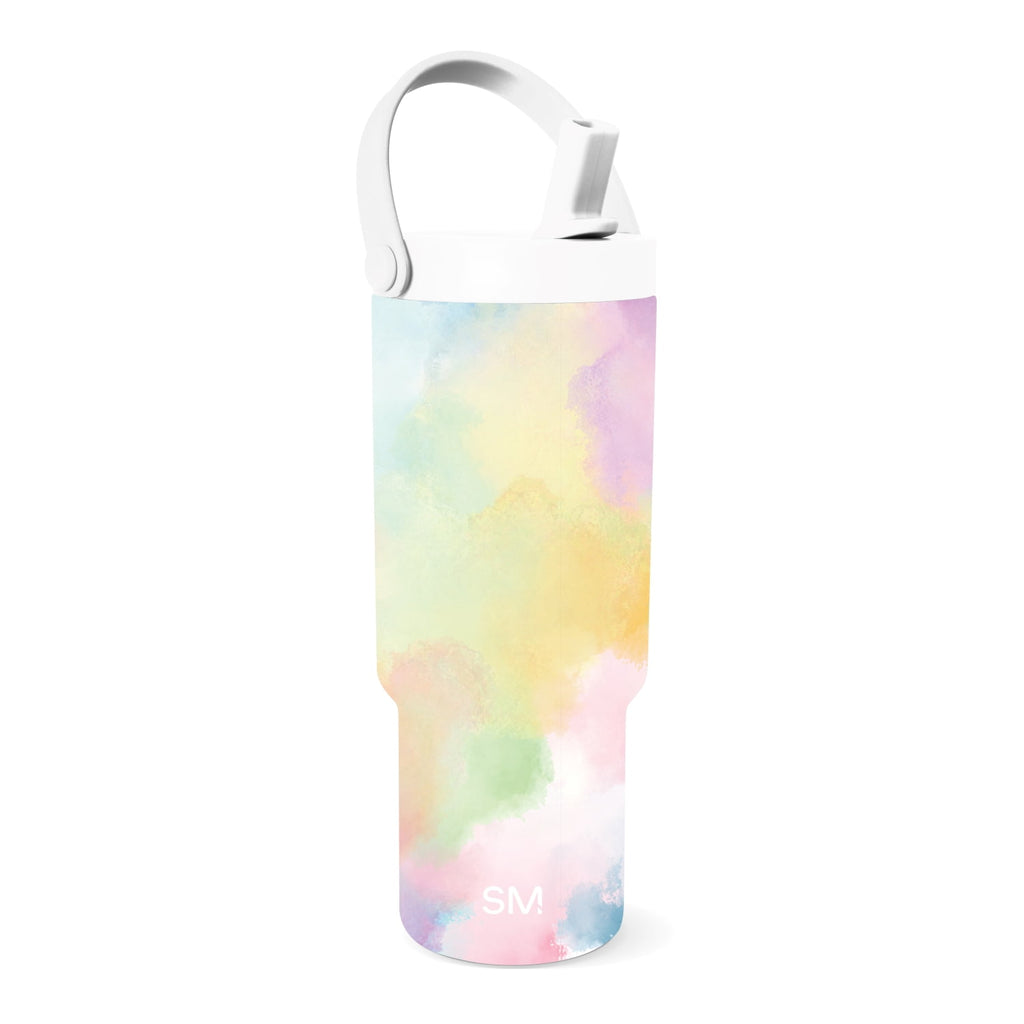 Simple Modern 24 fl oz Insulated Stainless Steel Trek Pivot Tumbler with Straw Lid and Top Handle|Cotton Candy Tie Dye 4OBY