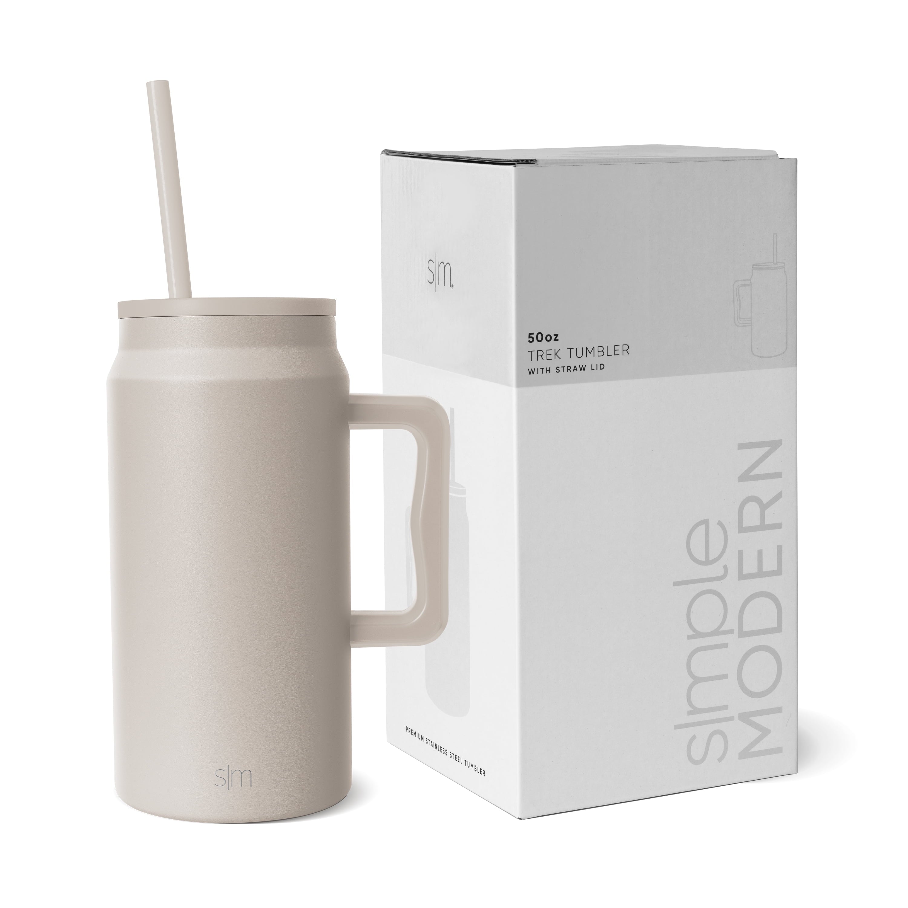 Simple Modern 50 fl oz Insulated Stainless Steel Trek Tumbler with Straw Lid | Midnight Black MJCE