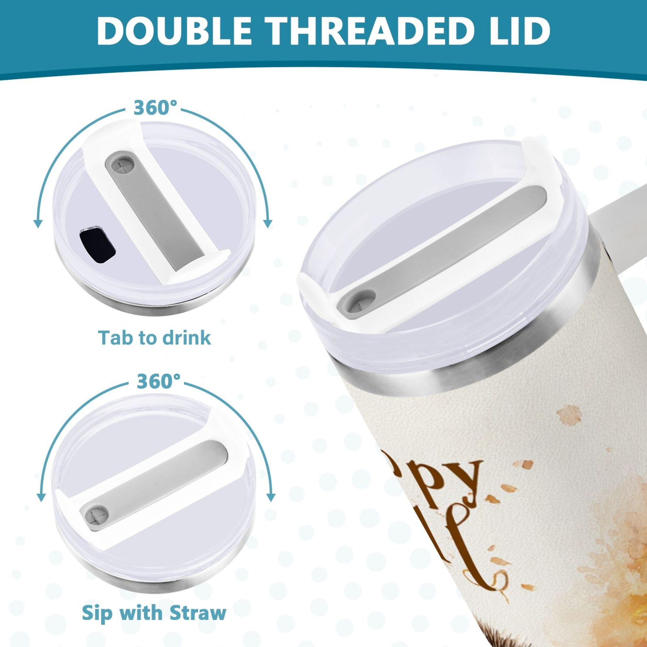 30 oz Insulated Stainless Steel Tumbler Double Wall Stainless Steel Tumbler with 2-Way Drinking Cute Little Hedgehog HPFD