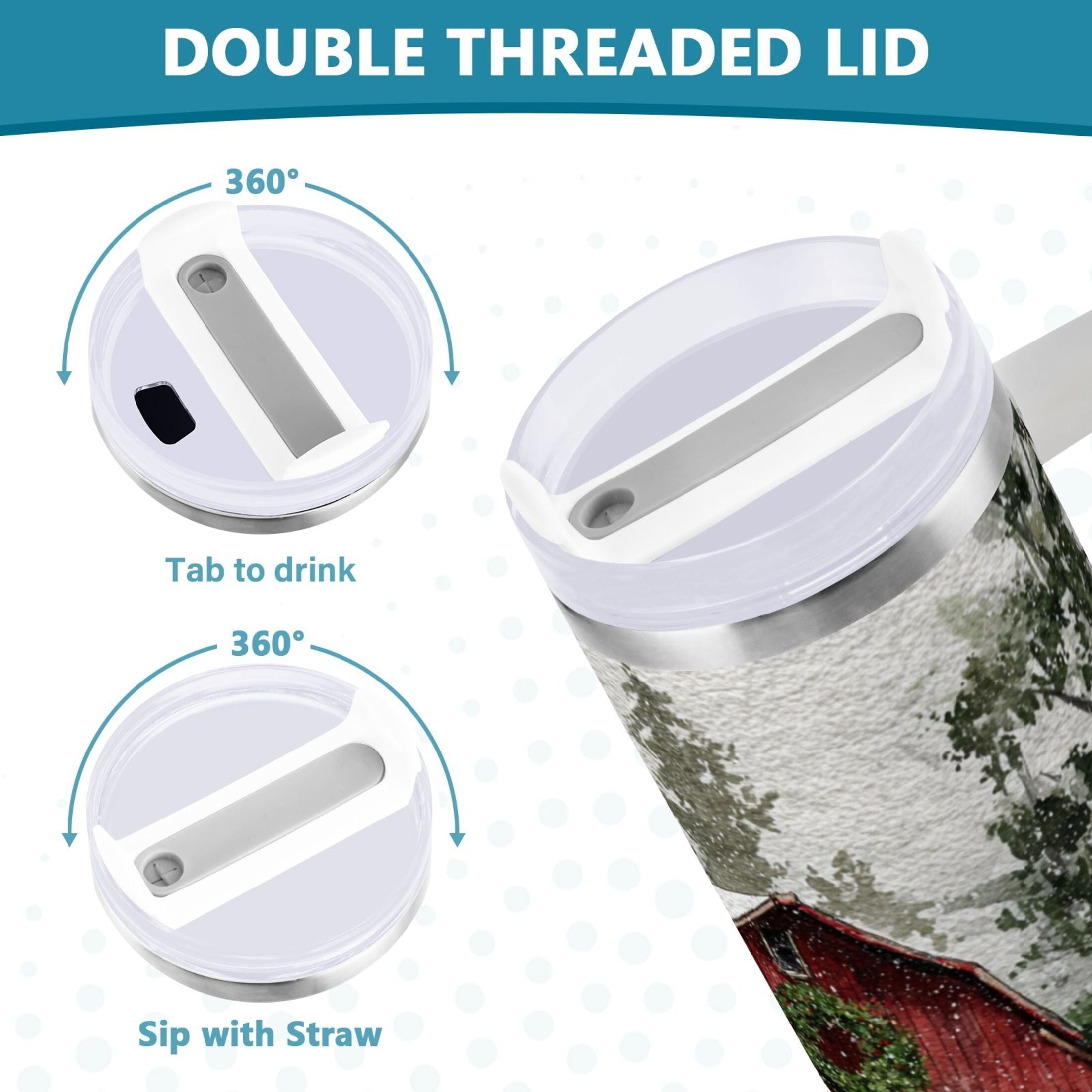 30 oz Insulated Stainless Steel Tumbler Double Wall Stainless Steel Tumbler with 2-Way Drinking Old Red Barn RLCM